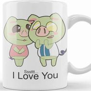 Baskı Dükkanı Couple Love Pig Kupa