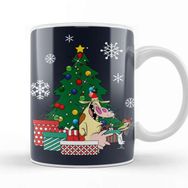 Baskı Dükkanı Cow And Chicken Around The Christmas Tree Kupa