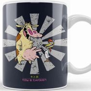 Baskı Dükkanı Cow And Chicken Retro Japanese Kupa
