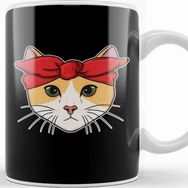 Baskı Dükkanı Cute & Adorable Gangster Bandana Cat Thug Kitty Kupa Bardak