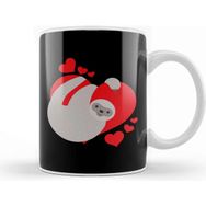 Baskı Dükkanı Cute & Adorable Valentines Day Sloth Hugging Heart Kupa Bardak
