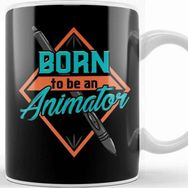Baskı Dükkanı Cute Born to Be an Animator Professional Animating Kupa