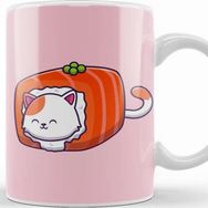 Baskı Dükkanı Cute Cat On Sushi Salmon Cartoon 01 Kupa
