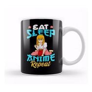 Baskı Dükkanı Cute Eat Sleep Anime Repeat Funny Anime Obsessed Kupa