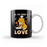 Baskı Dükkanı Cute & Funny All You Knead Is Love Cat Kneading Kupa Bardak