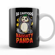 Baskı Dükkanı Cute & Funny Be Cautious Naughty Panda Baby Bear Kupa Bardak