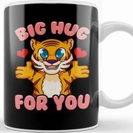 Baskı Dükkanı Cute & Funny Big Hug For You Adorable Baby Tiger Kupa Bardak