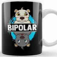 Baskı Dükkanı Cute & Funny Bipolar Polar Bear Polarity Pun Kupa Bardak