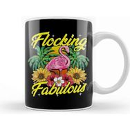 Baskı Dükkanı Cute & Funny Flocking Fabulous Flamingo Pun Kupa Bardak