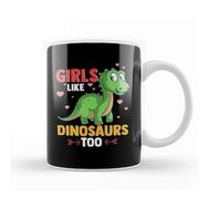 Baskı Dükkanı Cute & Funny Girls Like Dinosaurs Too Paleontology Kupa Bardak