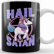 Baskı Dükkanı Cute Funny Hail Satan Unicorn Satanic Metal Pun Kupa