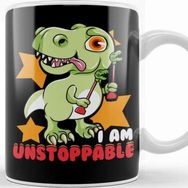 Baskı Dükkanı Cute & Funny I Am Unstoppable T Rex Dinosaur Pun Kupa Bardak