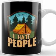 Baskı Dükkanı Cute & Funny I Hate People Camping Tent Camper Pun Kupa Bardak