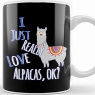 Baskı Dükkanı Cute & Funny I Just Really Love Alpacas Ok Kupa Bardak