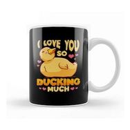 Baskı Dükkanı Cute & Funny I Love You So Ducking Much Duck Pun Kupa Bardak