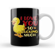 Baskı Dükkanı Cute & Funny I Love You So Ducking Much Pun Kupa Bardak