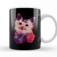 Baskı Dükkanı Cute Galactic Cat Space Exploration Kitten Kupa
