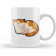 Baskı Dükkanı Cute Ginger Cat Orange White Fat Tabby Kedi Kupa
