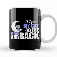 Baskı Dükkanı Cute I Love My Cat to The Moon And Back Kupa
