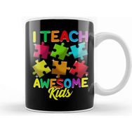Baskı Dükkanı Cute I Teach Awesome Kids Teacher Autism Awareness Kupa