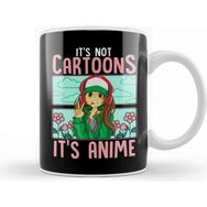 Baskı Dükkanı Cute It S Not Cartoons It S Anime Addicted Pun Beyaz 330 ml Porselen Kupa
