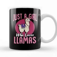 Baskı Dükkanı Cute Just A Girl Who Loves Llamas Cute Fluffy Lama Kupa