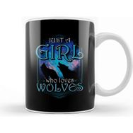 Baskı Dükkanı Cute Just A Girl Who Loves Wolves Lone Wolf Beyaz 330 ml Porselen Kupa