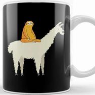 Baskı Dükkanı Cute Llama And Sloth Friends Adorable Animals Beyaz 330 ml Porselen Kupa