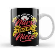 Baskı Dükkanı Cute My Favorite Nurse Calls Me Niece Rn Family Beyaz 330 ml Porselen Kupa
