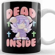 Baskı Dükkanı Cute Pastel Goth Dead Inside Kawaii Anime Girl Kupa Bardak