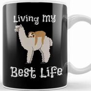 Baskı Dükkanı Cute Sloth Llama Living My Best Life Animal Kupa
