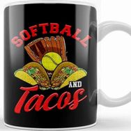 Baskı Dükkanı Cute Softball and Tacos Novelty Soft Ball Player Kupa Bardak