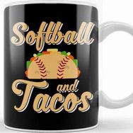 Baskı Dükkanı Cute Softball And Tacos Novelty Soft Ball Vplayer Kupa