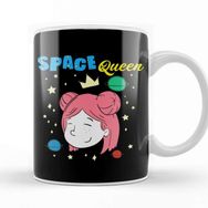 Baskı Dükkanı Cute Space Queen Exploring Outer Space Astronaut Kupa Bardak