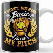 Baskı Dükkanı Cute Theres Nothing Basic About My Pitch Softball Kupa