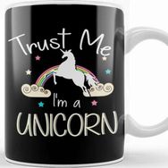 Baskı Dükkanı Cute Trust Me I'm A Unicorn Pun Obsessed Kid Beyaz 330 ml Porselen Kupa Bardak