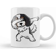Baskı Dükkanı Dabbing Tricolor Cavalier King Charles Spaniel Kupa Bardak
