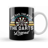 Baskı Dükkanı Dad Myth Darts Legend Father Dart Player Dartboard Bullseye Kupa Bardak
