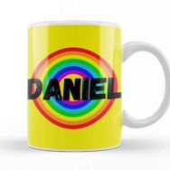 Baskı Dükkanı Daniel Name Personalized Custom Vintage Retro Rainbow Design Gift Baby Gift For Him Kupa