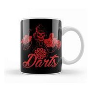 Baskı Dükkanı Darts Player Death Skeleton Dartboard Arrow Bullseye Target Kupa Bardak