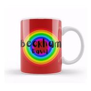 Baskı Dükkanı David Beckham Vintage Retro Rainbow Style Kupa Bardak