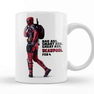Baskı Dükkanı Deadpool Badass Smartass Greatass Funny Joke Deadpool Parody 01 Kupa