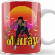 Baskı Dükkanı Dejounte Murray Vintage Art Legend Basketball Gift Beyaz Porselen Kupa Bardak
