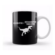 Baskı Dükkanı Distanceraptor Timeraptor Velociraptor Dinosaur Beyaz Porselen Kupa Bardak