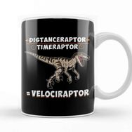 Baskı Dükkanı Distanceraptor Timeraptor Velociraptor Pun Beyaz Porselen Kupa Bardak