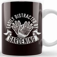 Baskı Dükkanı Distracted By Gardening Gardener Garden Plants Flowers Lawn Beyaz Porselen Kupa Bardak