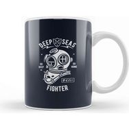 Baskı Dükkanı Diver Deep Sea Fighter Beyaz Porselen Kupa Bardak