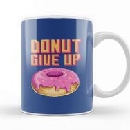 Baskı Dükkanı Doughnut Retro Pixel Donut Give Up Porselen Beyaz Kupa Bardak