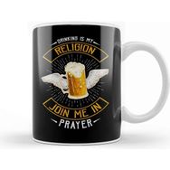 Baskı Dükkanı Drinking is My Religion Join Me in Prayer Beer Pun Kupa