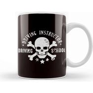 Baskı Dükkanı Driver Instructor School Skull Lesson Teacher Novice Driver Kupa